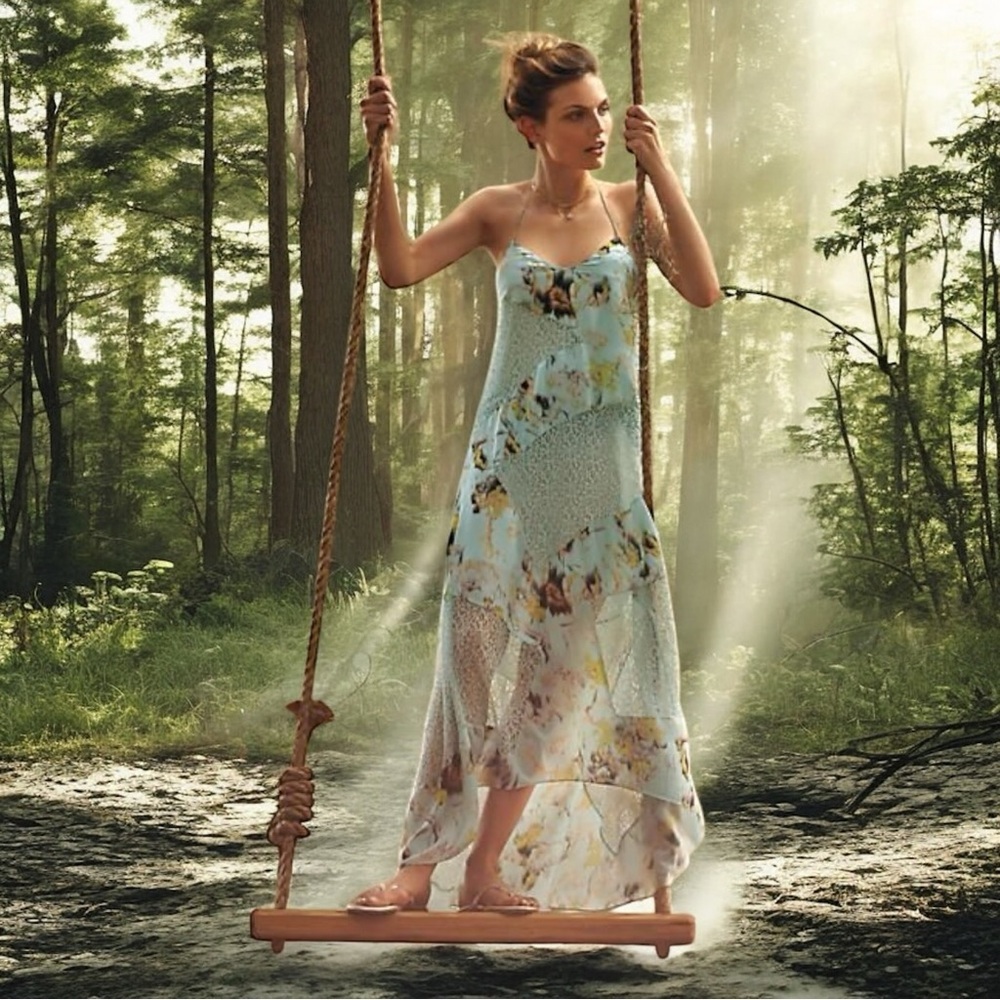 Anthropologie Sachin + Babi Fairy Ethereal Dainty Spring Lace Maxi Dress 2 P NEW